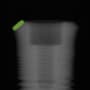 Radiograph showing collar, outlined in green
