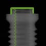Radiograph showing external, outlined in green