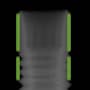 Radiograph showing straight, outlined in green