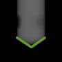 Radiograph showing v-shaped, outlined in green